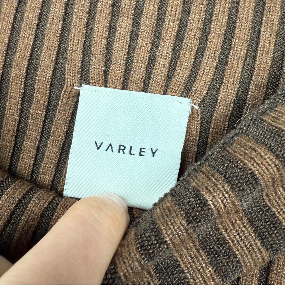 Varley Brown Ribbed Crew Neck Sweater Excellent Condition - Picture 6 of 9